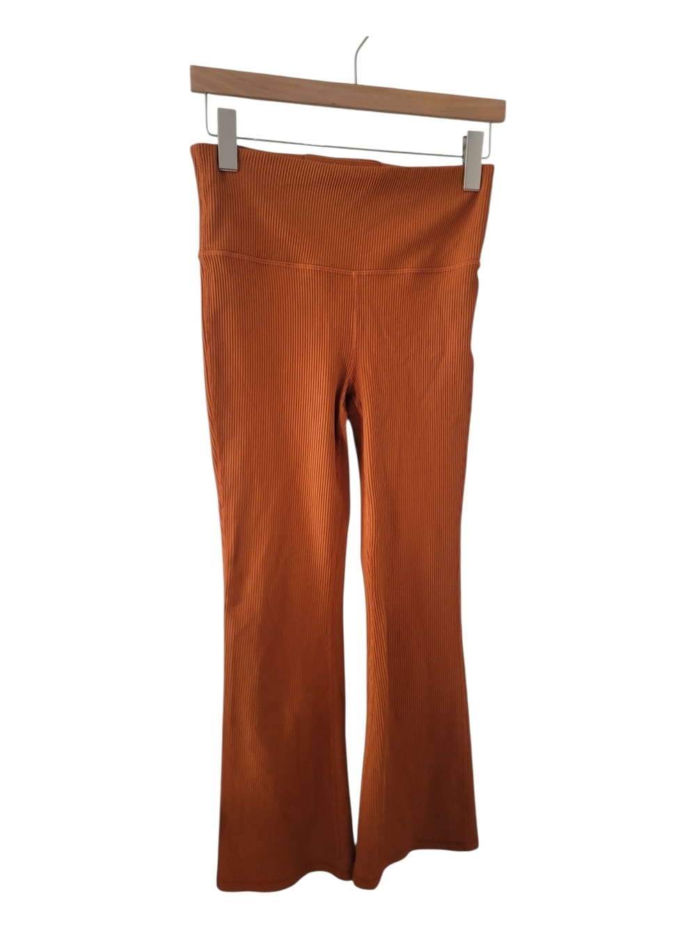Athleta Elation Rib Crop Flare — Orange/Rust
